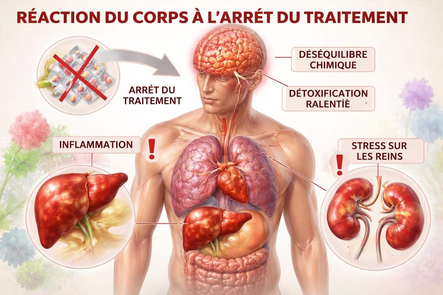 découvrez les réactions du corps lorsque vous arrêtez un traitement médical, les symptômes possibles et les conseils pour gérer cette transition en toute sécurité.
